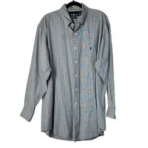 Ralph Lauren Shirt Yarmouth Button Down Collared Glen Plaid Cotton 16.5 32/33